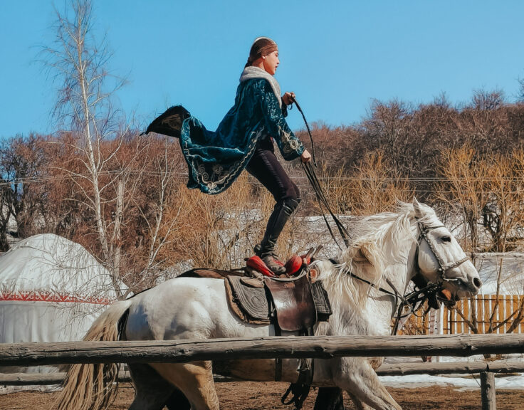 Horse rider standing on the saddle, shot on OPPO Reno 13